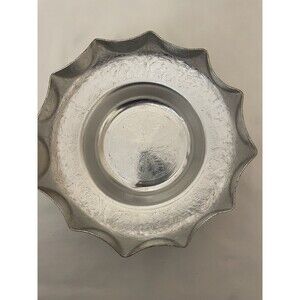 Vintage Decorative Kalian NYC Aluminum Silver Tone Bowl #5318